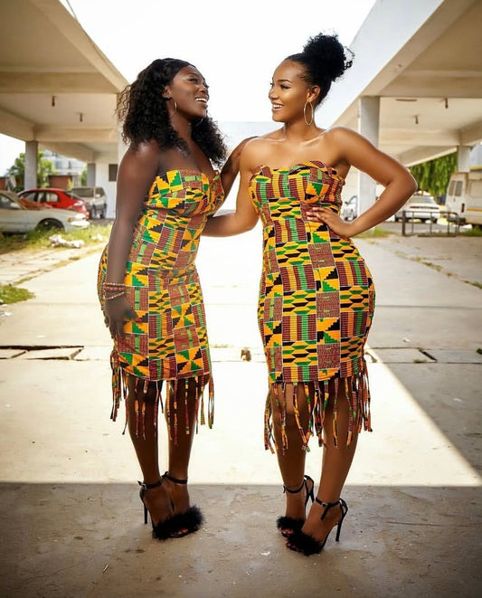 Kente fringe dress