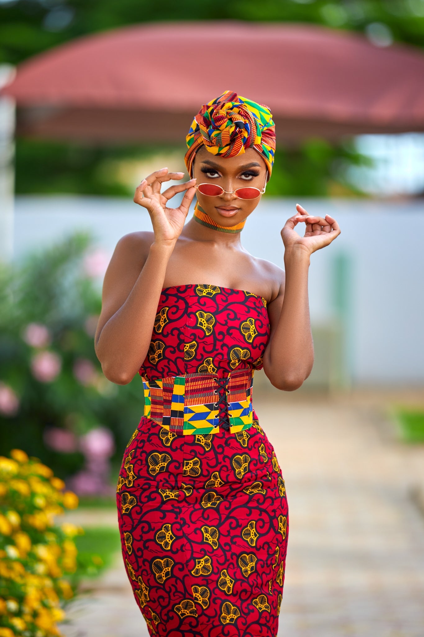 Kente corset and accessories set - TrueFond