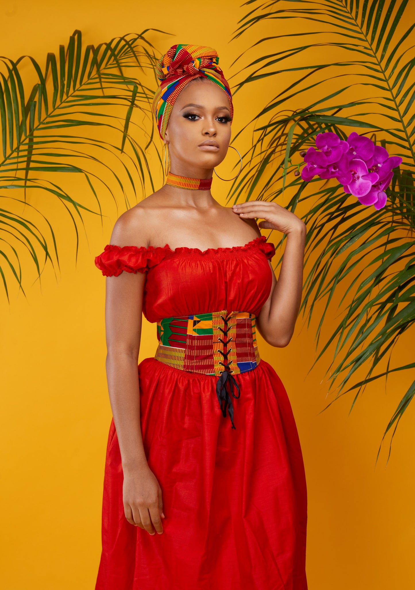 Kente corset and accessories set - TrueFond